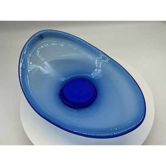 Vtg. Holmegaard MCM Chunky 1960's Oval Glass Bowl - Picture 14 of 16